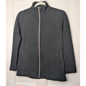 Tommy Bahama Full Zip Jacket Black Minamist Ribbed Women's Size Small (748)